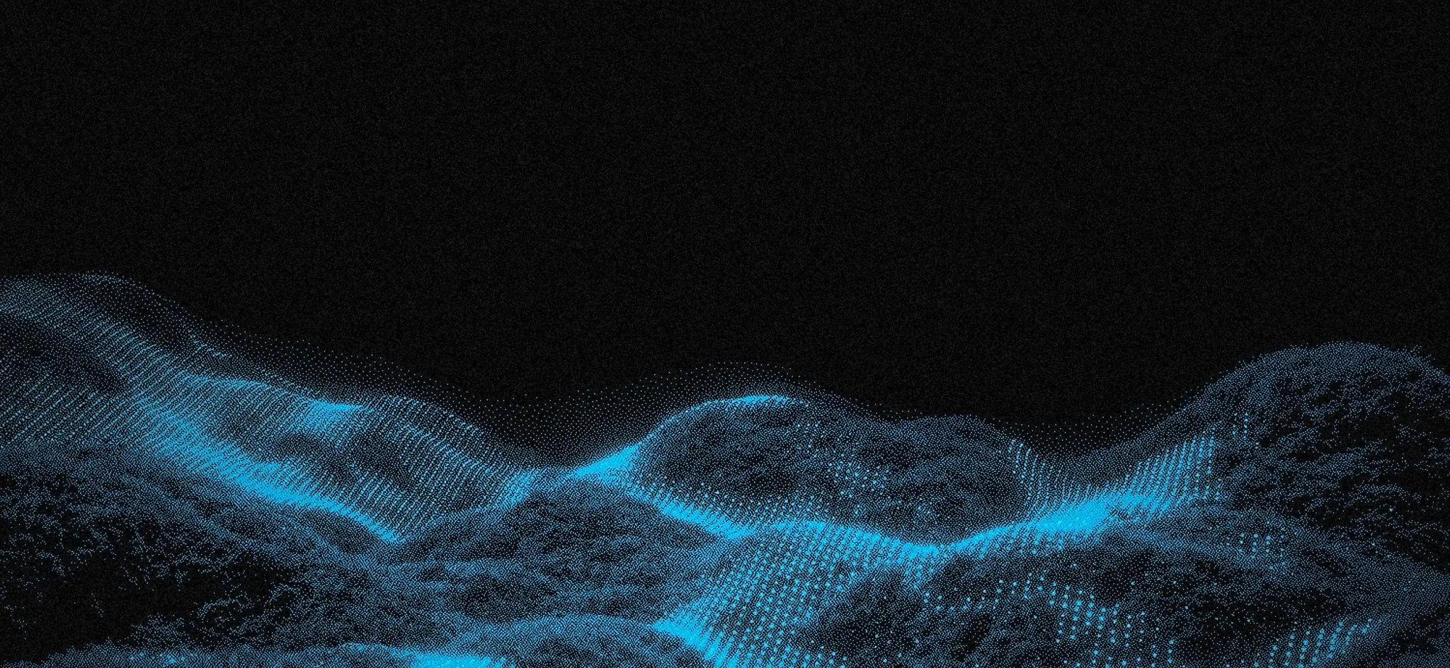 Blue particle terrain rising out of the dark, the Electrontechs plate